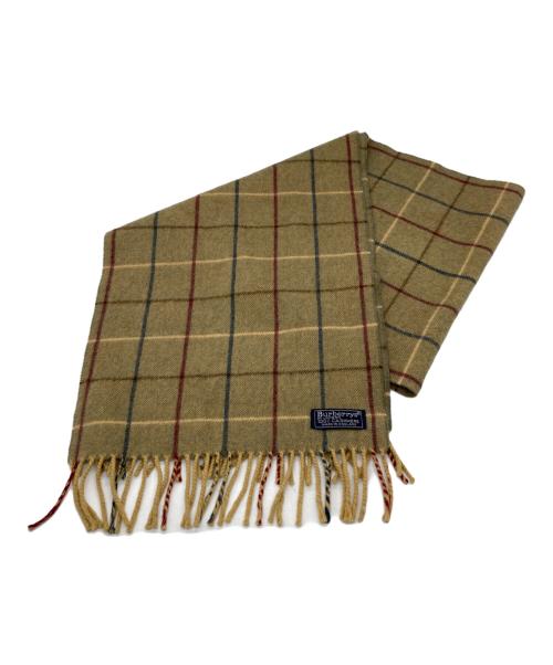 Burberry's（バーバリー）Burberry's (バーバリー) カシミヤマフラー オリーブの古着・服飾アイテム