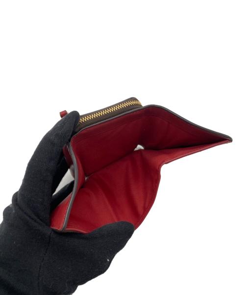 COACH（コーチ）COACH (コーチ) コンパクトウォレット ブラウン×レッドの古着・服飾アイテム