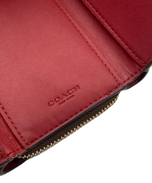 COACH（コーチ）COACH (コーチ) コンパクトウォレット ブラウン×レッドの古着・服飾アイテム