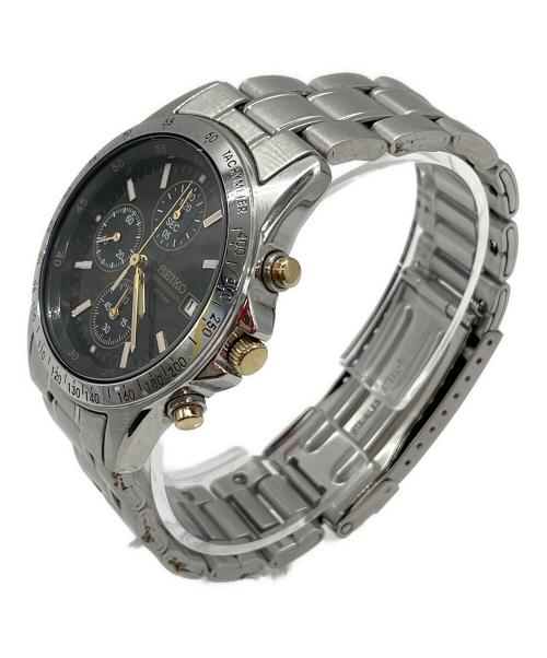SEIKO（セイコー）SEIKO (セイコー) 腕時計 ブラック×ゴールドの古着・服飾アイテム