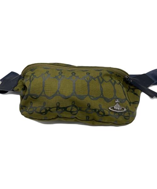 Vivienne Westwood（ヴィヴィアンウエストウッド）Vivienne Westwood (ヴィヴィアンウエストウッド) キャンバスストリートスタイルボディーバッグ オリーブ×ブラックの古着・服飾アイテム