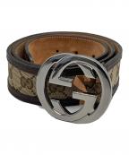GUCCIグッチ）の古着「ベルト」｜ブラウン×ベージュ