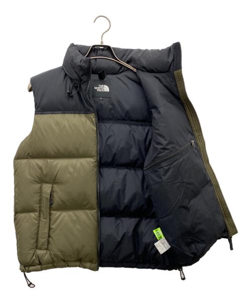 THE NORTH FACE（ザ ノース フェイス）THE NORTH FACE (ザ ノース フェイス) ヌプシベスト ブラック×オリーブ サイズ:Lの古着・服飾アイテム