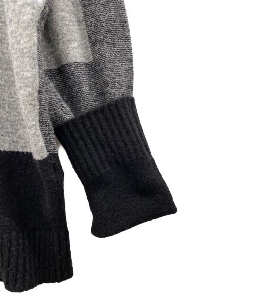 STONE ISLAND（ストーンアイランド）STONE ISLAND (ストーンアイランド) バイカラーニット ブラック×グレー サイズ:Ｍの古着・服飾アイテム