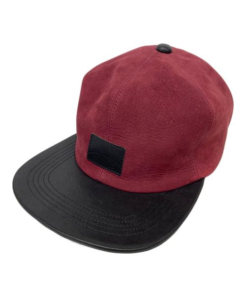 BRUNEL&Co. HATMAKERS（ブルーネルハットメイカース）BRUNEL&Co. HATMAKERS (ブルーネルハットメイカース) レザーキャップ ワインレッド サイズ:40の古着・服飾アイテム