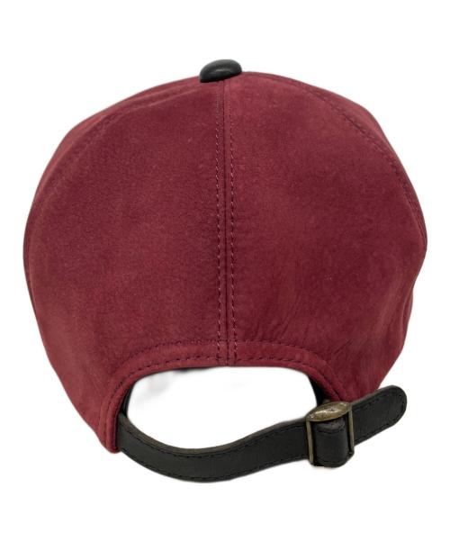 BRUNEL&Co. HATMAKERS（ブルーネルハットメイカース）BRUNEL&Co. HATMAKERS (ブルーネルハットメイカース) レザーキャップ ワインレッド サイズ:40の古着・服飾アイテム