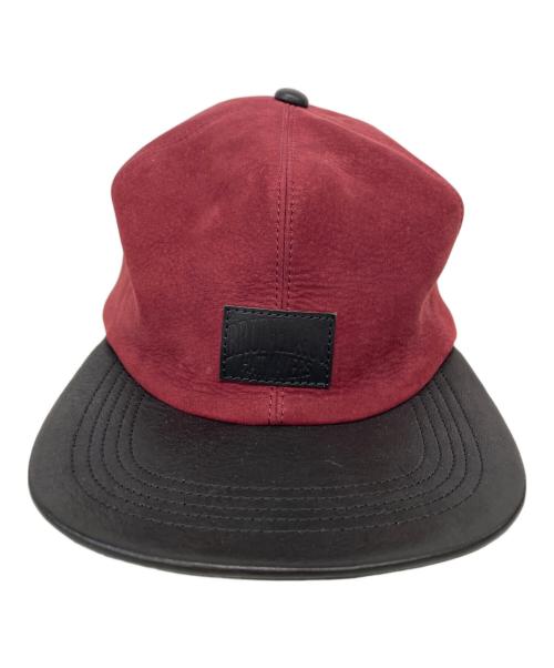 BRUNEL&Co. HATMAKERS（ブルーネルハットメイカース）BRUNEL&Co. HATMAKERS (ブルーネルハットメイカース) レザーキャップ ワインレッド サイズ:40の古着・服飾アイテム