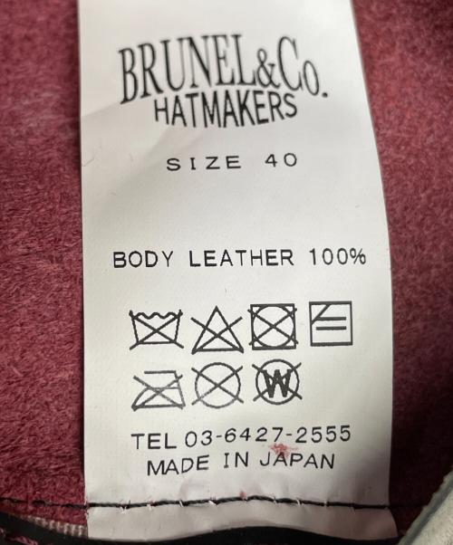 BRUNEL&Co. HATMAKERS（ブルーネルハットメイカース）BRUNEL&Co. HATMAKERS (ブルーネルハットメイカース) レザーキャップ ワインレッド サイズ:40の古着・服飾アイテム