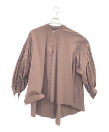 mizuiro-ind（ミズイロインド）の古着「ピンタックパフスリーブシャツ」｜ブラウン