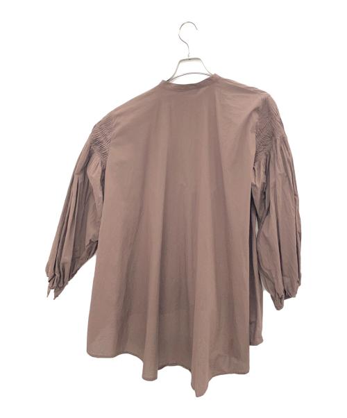 mizuiro-ind（ミズイロインド）mizuiro-ind (ミズイロインド) ピンタックパフスリーブシャツ ブラウン サイズ:不明の古着・服飾アイテム