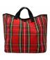 BAG'n'NOUN (バッグンナウン) チェック トートバッグ レッド：7000円
