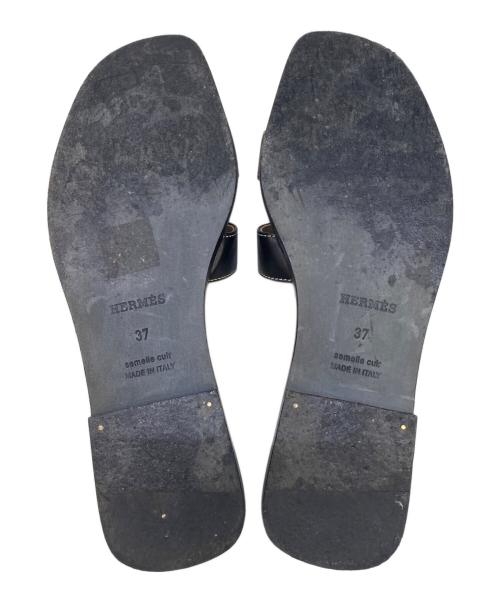 HERMES（エルメス）HERMES (エルメス) レザーサンダル ブラック サイズ:37の古着・服飾アイテム