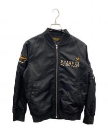 flagstuff×PEANUTS（フラグスタフ×ピーナッツ）の古着「MA-1ジャケット」｜ブラック