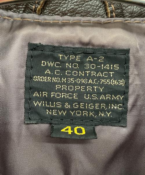 Willis&Geiger（ウィリスアンドガイガー）Willis&Geiger (ウィリスアンドガイガー) A2ジャケット ブラウン サイズ:40の古着・服飾アイテム