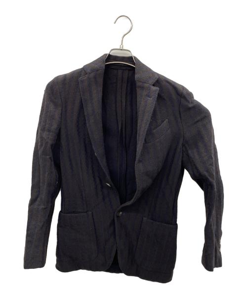 LARDINI（ラルディーニ）LARDINI (ラルディーニ) テーラードジャケット ネイビー×ブラウン サイズ:42の古着・服飾アイテム
