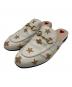 GUCCI（グッチ）の古着「Princetown Embroidered Leather Slipper」｜ホワイト