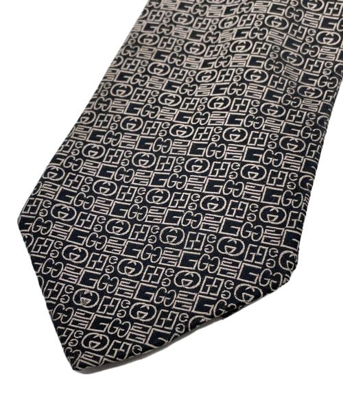 GUCCI（グッチ）GUCCI (グッチ) ネクタイ ベージュ×ブラック サイズ:FREEの古着・服飾アイテム