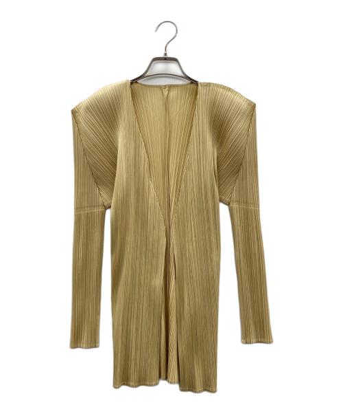 PLEATS PLEASE（プリーツプリーズ）PLEATS PLEASE (プリーツプリーズ) 薄手カーディガン ベージュ サイズ:SIZE 3の古着・服飾アイテム