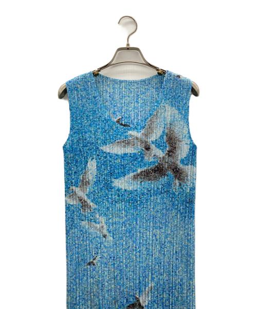 PLEATS PLEASE（プリーツプリーズ）PLEATS PLEASE (プリーツプリーズ) ノースリーブワンピース スカイブルー サイズ:SIZE 4の古着・服飾アイテム