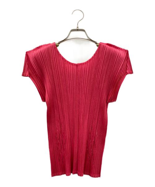 PLEATS PLEASE（プリーツプリーズ）PLEATS PLEASE (プリーツプリーズ) フレンチスリーブプリーツブラウス ピンク サイズ:SIZE 3の古着・服飾アイテム