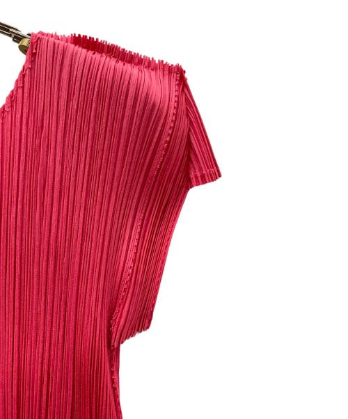 PLEATS PLEASE（プリーツプリーズ）PLEATS PLEASE (プリーツプリーズ) フレンチスリーブプリーツブラウス ピンク サイズ:SIZE 3の古着・服飾アイテム