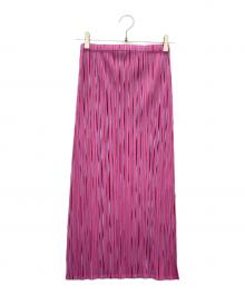PLEATS PLEASE（プリーツプリーズ）の古着「イージープリーツスカート」｜パープル×スカイブルー