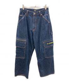 X-LARGE（エクストララージ）の古着「EMBROIDERED DENIM CARGO PANTS」｜インディゴ
