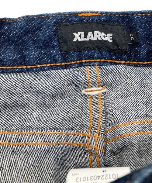 X-LARGE（エクストララージ）X-LARGE (エクストララージ) EMBROIDERED DENIM CARGO PANTS インディゴ サイズ:SIZE 32の古着・服飾アイテム