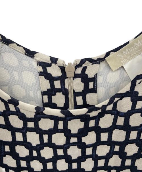 'S Max Mara（エスマックスマーラ）'S Max Mara (エスマックスマーラ) 半袖ワンピース ネイビー×ホワイト サイズ:36の古着・服飾アイテム