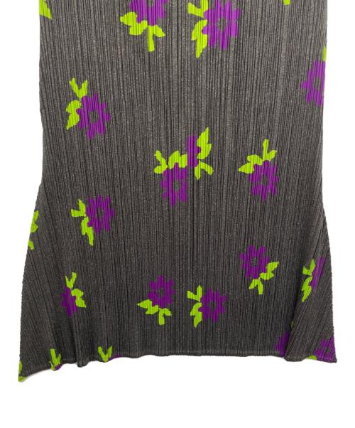 PLEATS PLEASE（プリーツプリーズ）PLEATS PLEASE (プリーツプリーズ) プリーツイージースカート パープル×ライトグリーン×グレー サイズ:2の古着・服飾アイテム