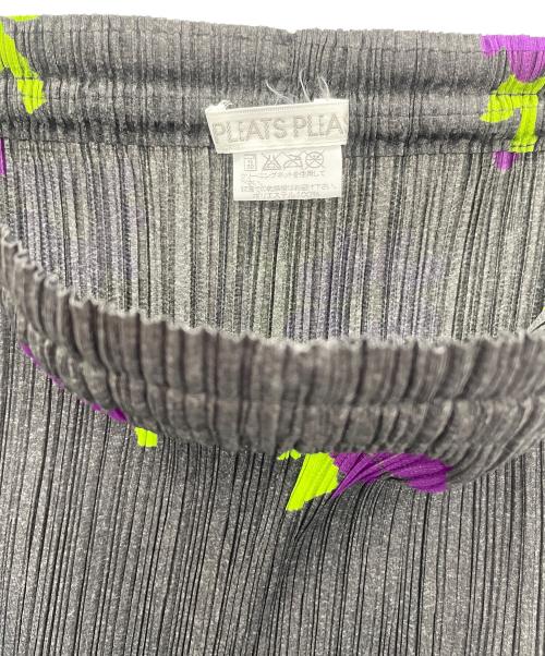 PLEATS PLEASE（プリーツプリーズ）PLEATS PLEASE (プリーツプリーズ) プリーツイージースカート パープル×ライトグリーン×グレー サイズ:2の古着・服飾アイテム