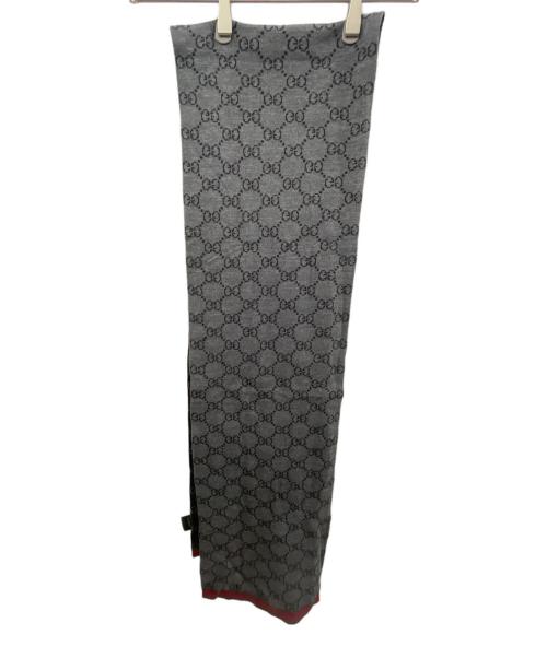 GUCCI（グッチ）GUCCI (グッチ) GG柄ウールマフラー ブラックの古着・服飾アイテム