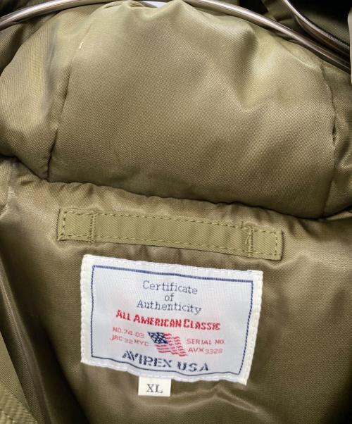 AVIREX（アヴィレックス）AVIREX (アヴィレックス) 中綿ジャケット オリーブ サイズ:XL 未使用品の古着・服飾アイテム