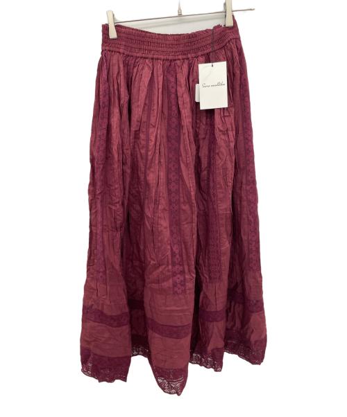 sara mallika（サラマリカ）sara mallika (サラマリカ) プリーツレーススカート ワインレッド サイズ:FREE 未使用品の古着・服飾アイテム