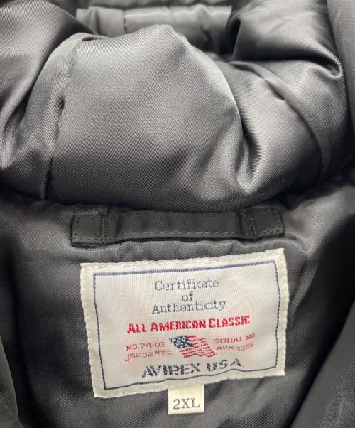AVIREX（アヴィレックス）AVIREX (アヴィレックス) 中綿ジャケット ブラック サイズ:2XL 未使用品の古着・服飾アイテム