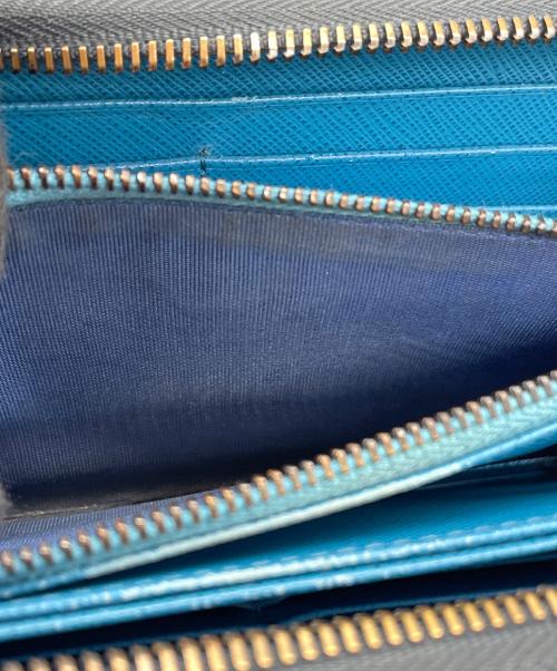PRADA（プラダ）PRADA (プラダ) 長財布 ネイビー×イエローの古着・服飾アイテム