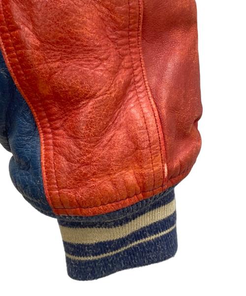 AVIREX（アヴィレックス）AVIREX (アヴィレックス) レザージャケット レッド×ネイビー サイズ:SIZE Sの古着・服飾アイテム