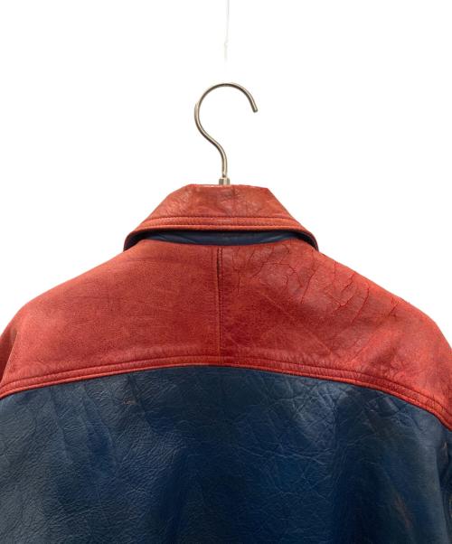 AVIREX（アヴィレックス）AVIREX (アヴィレックス) レザージャケット レッド×ネイビー サイズ:SIZE Sの古着・服飾アイテム