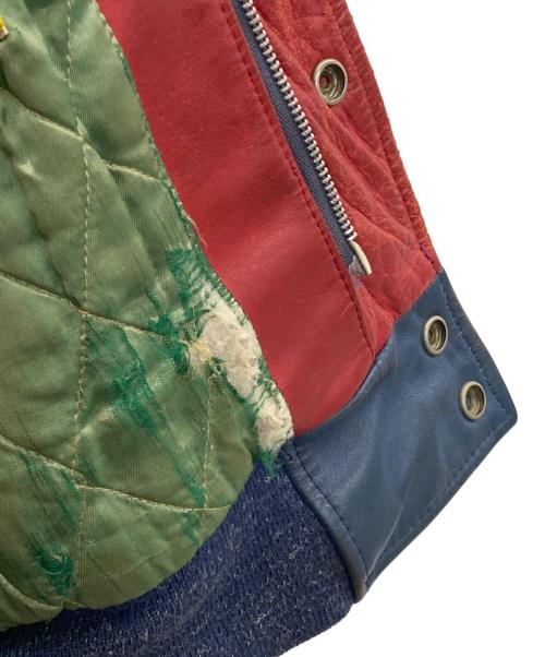 AVIREX（アヴィレックス）AVIREX (アヴィレックス) レザージャケット レッド×ネイビー サイズ:SIZE Sの古着・服飾アイテム