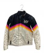 CLAY SMITHクレイスミス）の古着「バイカージャケット」｜アイボリー×パープル