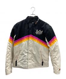 CLAY SMITH（クレイスミス）の古着「バイカージャケット」｜アイボリー×パープル