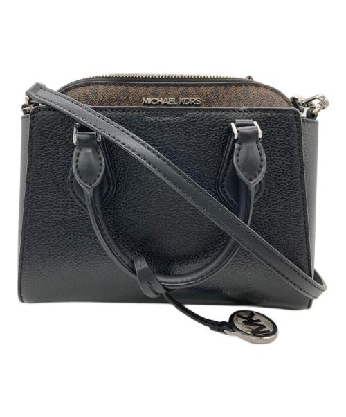 MICHAEL KORS（マイケル・コース）MICHAEL KORS (マイケル・コース) 2WAYバッグ ブラック×ブラウンの古着・服飾アイテム