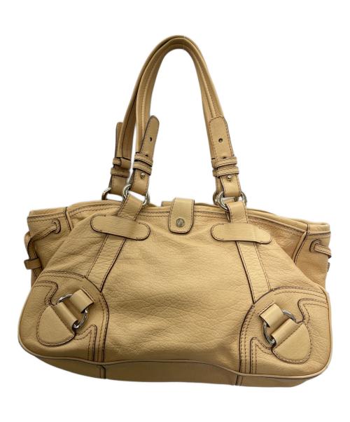 CELINE（セリーヌ）CELINE (セリーヌ) レザーハンドバッグ ベージュの古着・服飾アイテム