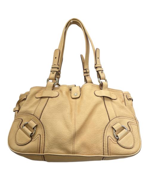 CELINE（セリーヌ）CELINE (セリーヌ) レザーハンドバッグ ベージュの古着・服飾アイテム