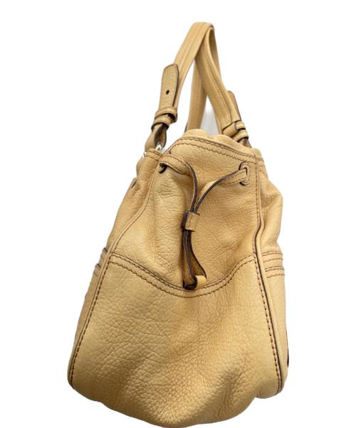 CELINE（セリーヌ）CELINE (セリーヌ) レザーハンドバッグ ベージュの古着・服飾アイテム