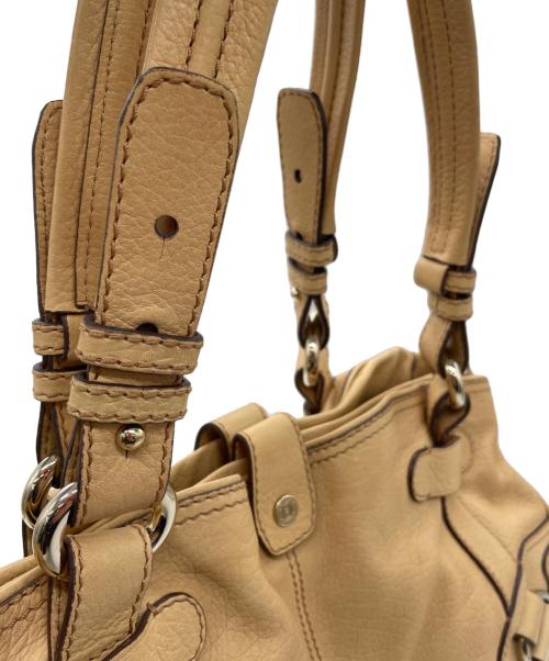 CELINE（セリーヌ）CELINE (セリーヌ) レザーハンドバッグ ベージュの古着・服飾アイテム