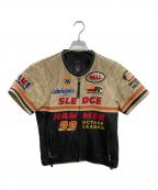 YELLOW CORNイエローコーン）の古着「レーシングジャケット」｜ブラック×ベージュ