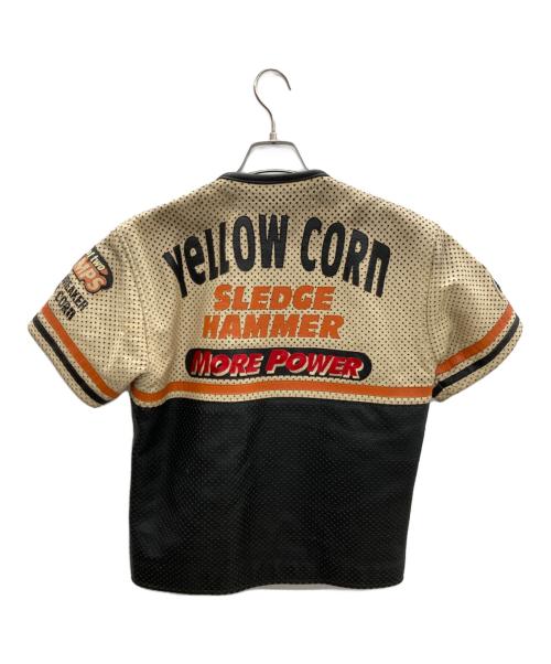 YELLOW CORN（イエローコーン）YELLOW CORN (イエローコーン) レーシングジャケット ブラック×ベージュ サイズ:Lの古着・服飾アイテム