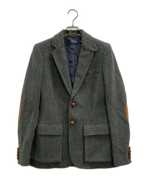 POLO RALPH LAUREN（ポロ・ラルフローレン）POLO RALPH LAUREN (ポロ・ラルフローレン) エルボーパッチテーラードジャケット グリーン サイズ:2の古着・服飾アイテム
