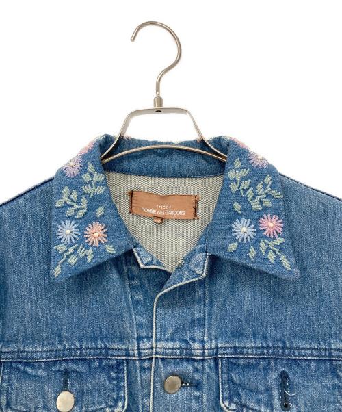 tricot COMME des GARCONS（トリココムデギャルソン）tricot COMME des GARCONS (トリココムデギャルソン) 刺繍デニムジャケット インディゴ サイズ:Ｍの古着・服飾アイテム